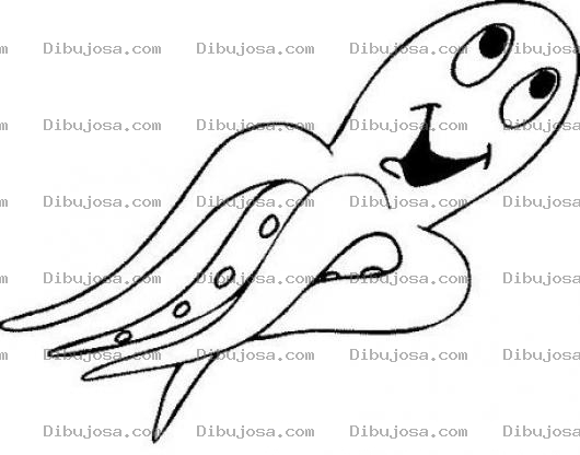 Dibujo para colorear Colorear Pulpo Feliz