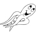 Dibujo para colorear Colorear Pulpo Feliz