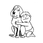 Dibujo para colorear Colorear Perro Con Bebe