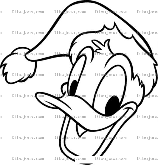 Dibujo para colorear Colorear Al Pato Donald Con Sombrero De Santa Claus