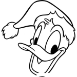 Dibujo para colorear Colorear Al Pato Donald Con Sombrero De Santa Claus