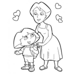 Dibujo para colorear Mama Dora Dibujo De Dora Con Su Mama Para Pintar Y Colorear A Mamadora