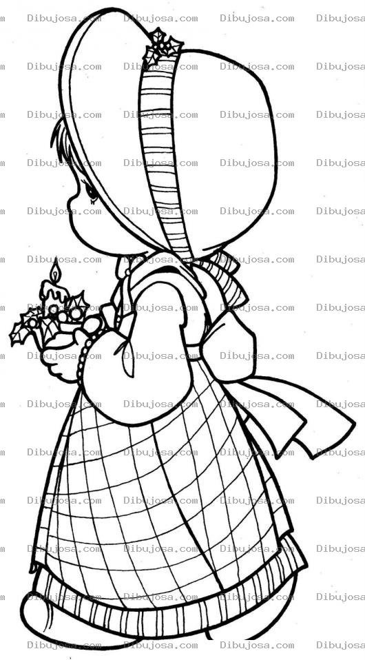 Dibujo para colorear Colorear ni a con vestido largo