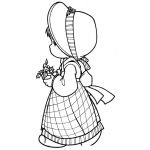 Dibujo para colorear Colorear ni a con vestido largo