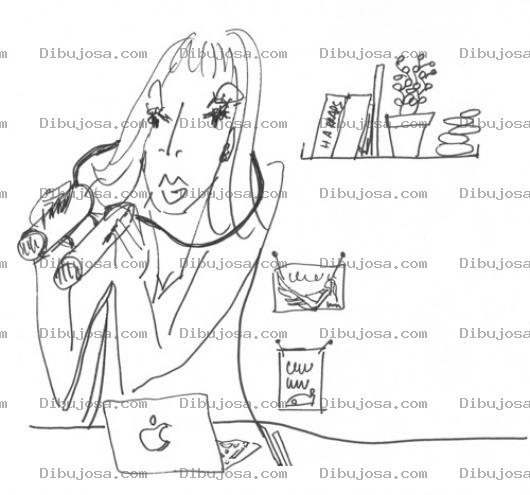 Dibujo para colorear Colorear Chica Con Laptop