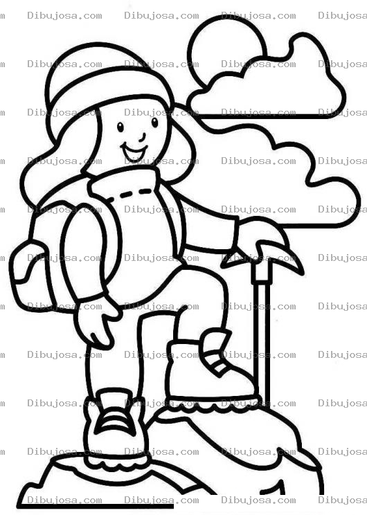 Dibujo para colorear Colorear Alpinista