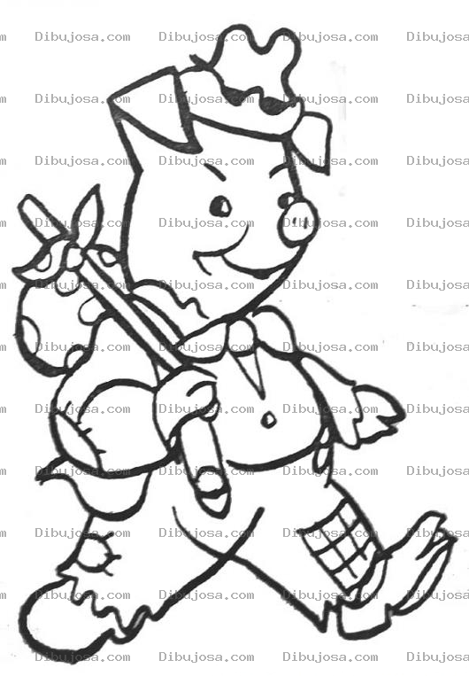 Dibujo para colorear Cerdo Vagabundo Para Colorear Marrano Errante