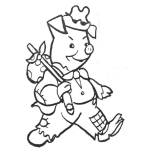 Dibujo para colorear Cerdo Vagabundo Para Colorear Marrano Errante