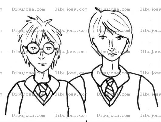 Dibujo para colorear Colorear Dos Estudiantes