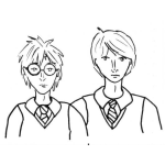 Dibujo para colorear Colorear Dos Estudiantes