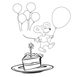 Dibujo para colorear Colorear Raton Celebrando Su Cumpleanos
