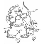Dibujo para colorear Colorear Oso Indito Con Arco Y Flecha