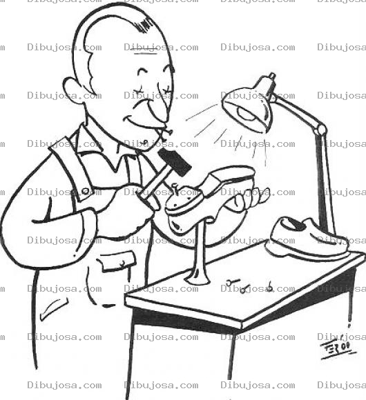 Dibujo para colorear Colorear Zapatero Reparando Un Zapato