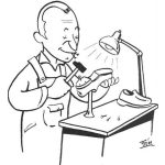 Dibujo para colorear Colorear Zapatero Reparando Un Zapato