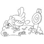 Dibujo para colorear Colorear Gallina Lanza Huevos
