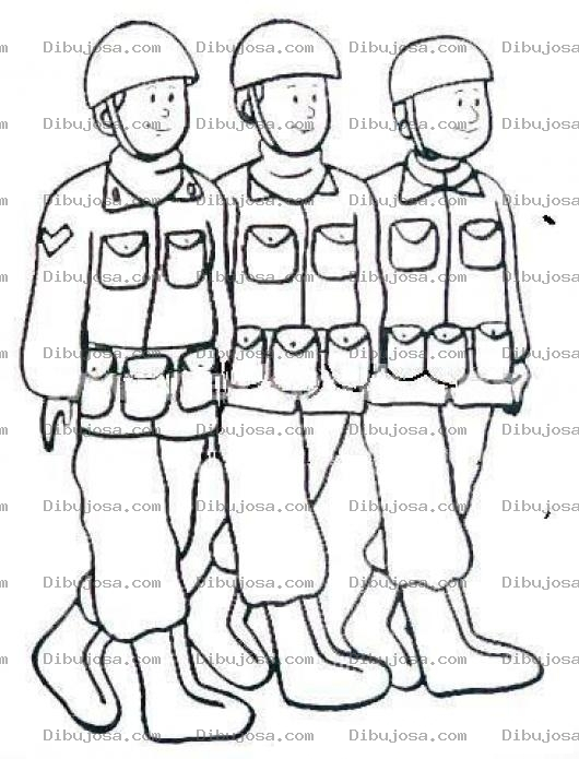 Dibujo para colorear Colorear Tres Soldados