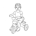 Dibujo para colorear Colorear Nino En Triciclo