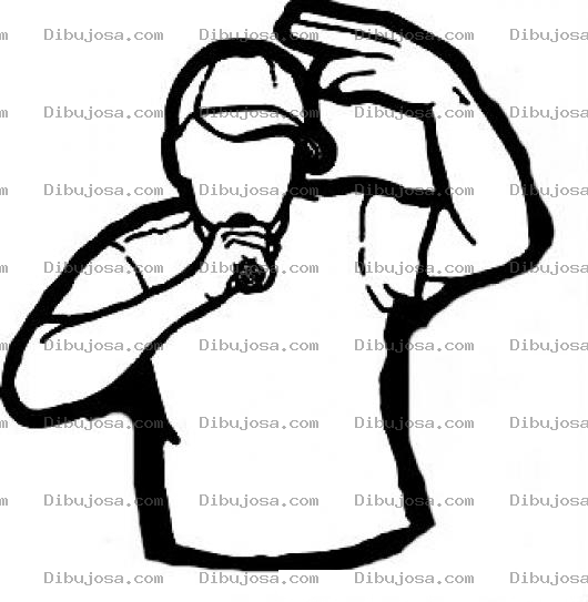Dibujo para colorear Colorear Rapero Cantando Con Microfono