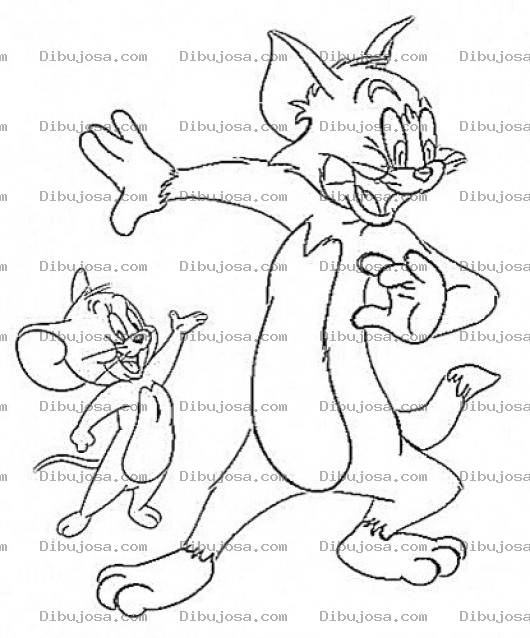 Dibujo para colorear Colorear A Tom Y Jerry
