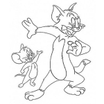 Dibujo para colorear Colorear A Tom Y Jerry