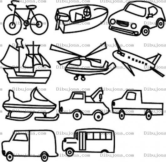 Dibujo para colorear Colorear Tipos De Transporte
