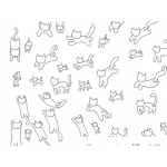 Dibujo para colorear Muchos Gatos Para Colorear