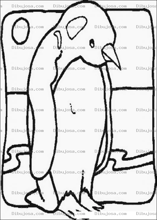 Dibujo para colorear Pinguino llevando sol