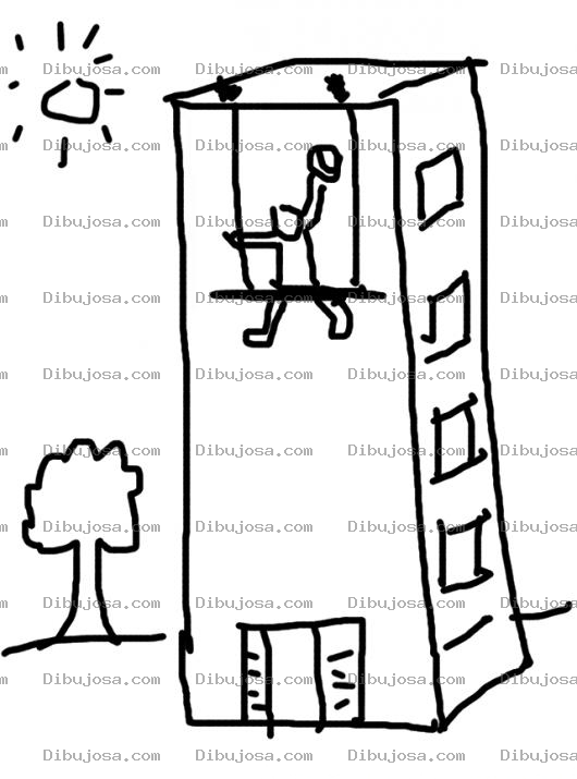 Dibujo para colorear Limpieza De Vidrios De Altura Dibujo De Limpiador De Vidrios De Edificios Para Colorear