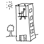 Dibujo para colorear Limpieza De Vidrios De Altura Dibujo De Limpiador De Vidrios De Edificios Para Colorear