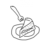 Dibujo para colorear Colorear Porcion De Pastel Con Un Tenedor