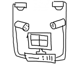 Dibujo para colorear Sistema De Vigilancia Dibujo De Un Dvr Con 4 Camaras Para Colorear