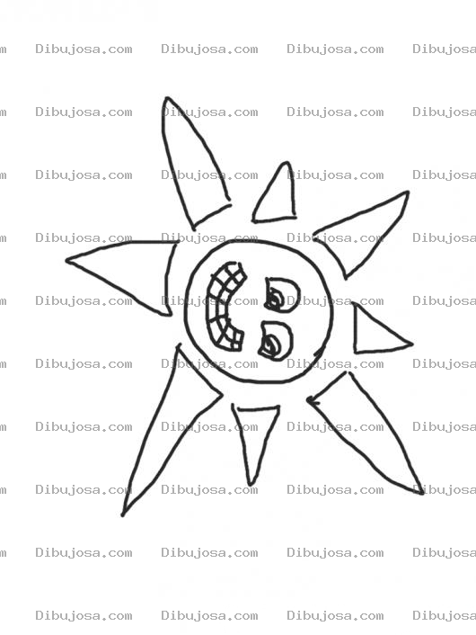 Dibujo para colorear Dibujo De Un Sol Sonriente Para Pintar Sol Feliz
