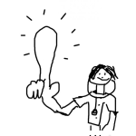 Dibujo para colorear Examen De La Prostata Dibujo Del Dedo Gigante De Un Proctologo Para Pintar Y Colorear Medico Especialista Del Colon