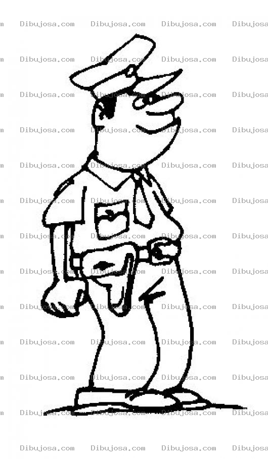 Dibujo para colorear Dibujo De Policia Mal Parado Para Colorear