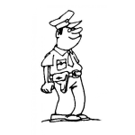 Dibujo para colorear Dibujo De Policia Mal Parado Para Colorear