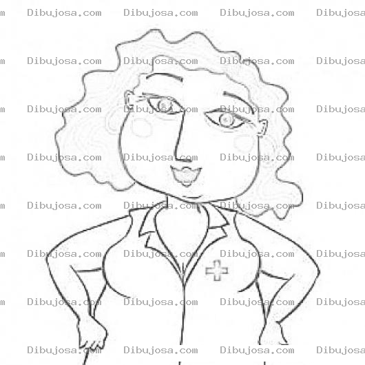 Dibujo para colorear Enfermera Gordita Para Colorear
