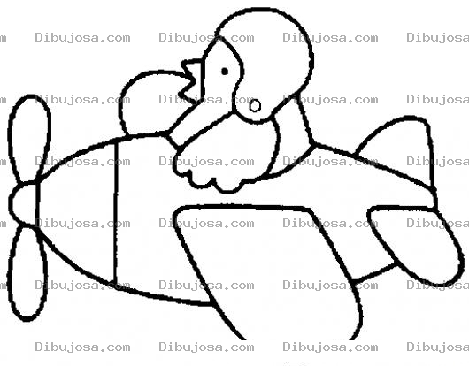 Dibujo para colorear Pollito En Avioneta Para Colorear