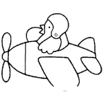 Dibujo para colorear Pollito En Avioneta Para Colorear