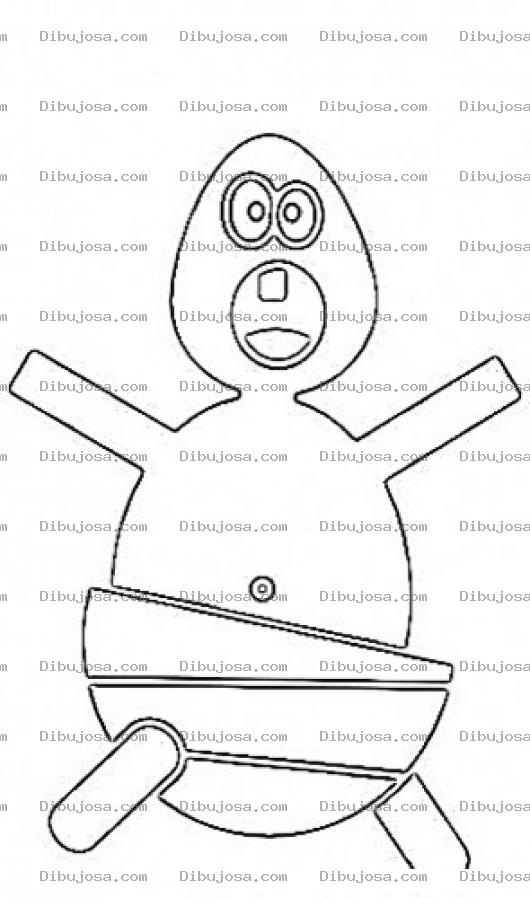 Dibujo para colorear Bebe Cuerpo De Huevo Para Colorear