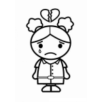 Dibujo para colorear Dibujo De Chica Descorazonada Para Pintar Y Colorear Mujer Triste Y Desilusionada Con El Corazon Roto