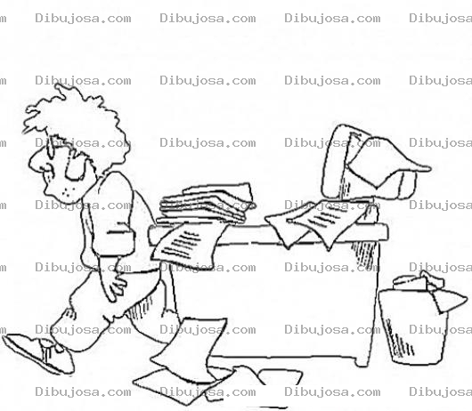 Dibujo para colorear Empleado Sucio Y Desordenado Para Colorear Y Pintar