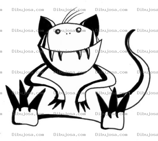 Dibujo para colorear Dibujo De Gato Moustruo Para Pintar Y Colorear Moustruo Gato