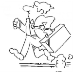 Dibujo para colorear Empleado Que Llega Tarde Al Trabajo Para Colorear Empleado Corriendo Para Llegar Temprano A Su Trabajo