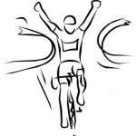Dibujo para colorear Competencia Ciclistica Dibujo De Ganador Primer Lugar De Competencia De Bicicletas Para Colorear Ciclista Feliz