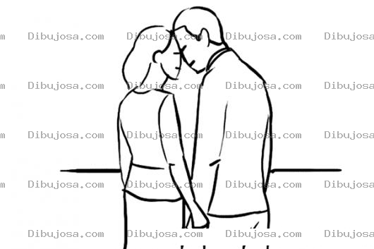 Dibujo para colorear Dibujo De Esposos Enamorados Para Pintar Y Colorear