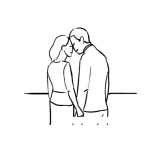 Dibujo para colorear Dibujo De Esposos Enamorados Para Pintar Y Colorear