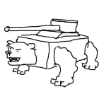 Dibujo para colorear Osotanque Dibujo De Oso Tanque Para Pintar Y Colorear Tanque Con Forma De Oso