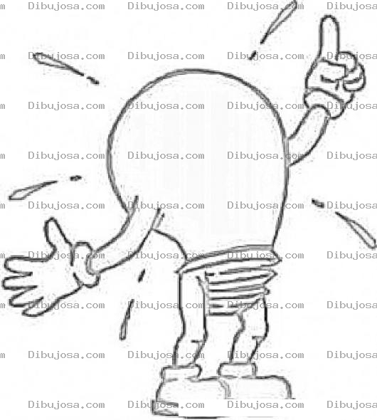 Dibujo para colorear Bombilla Con Patas Para Colorear Dibujo De Una Idea