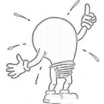Dibujo para colorear Bombilla Con Patas Para Colorear Dibujo De Una Idea