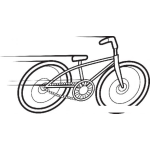 Dibujo para colorear Bicicleta Veloz Sin Piloto Para Pintar Y Colorear